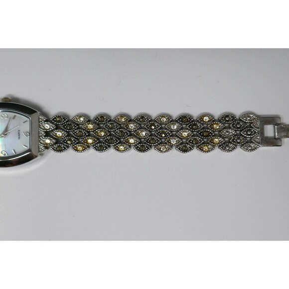 Elgin II Crystal Marcasite Silver Tone Ladies Quartz Watch NEW BATTERY main image 13